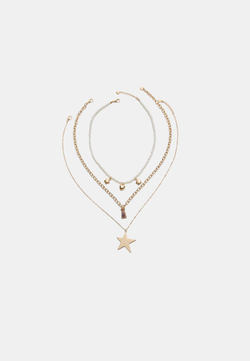 STRADIVARIUS Набор из 3 ожерелий, золотой