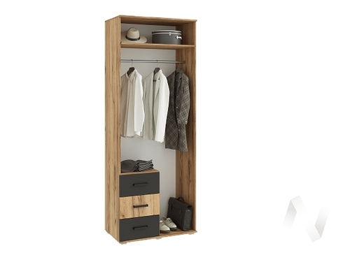 Шкаф 2-х ств МС Белла (дуб крафт/графит)