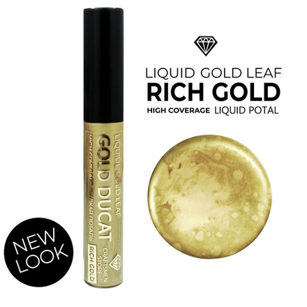 Жидкая поталь RICH GOLD, в тубе с кисточкой