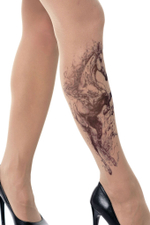 Колготки с принтом в виде жеребца (Размер: S-M-L) (Цвет: бежевый)