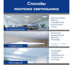 Светильник LED-панель ДВО 36Вт 6500К 2900Лм  IP40 опал 595х595х8 AL2113 Feron 28851