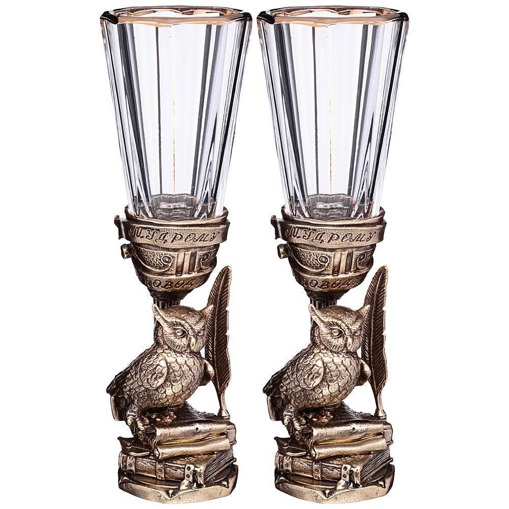 НАБОР ИЗ 2-Х ЛАФИТНИКОВ ДЛЯ ВОДКИ "МУДРОМУ РУКОВОДИТЕЛЮ" 50 МЛ