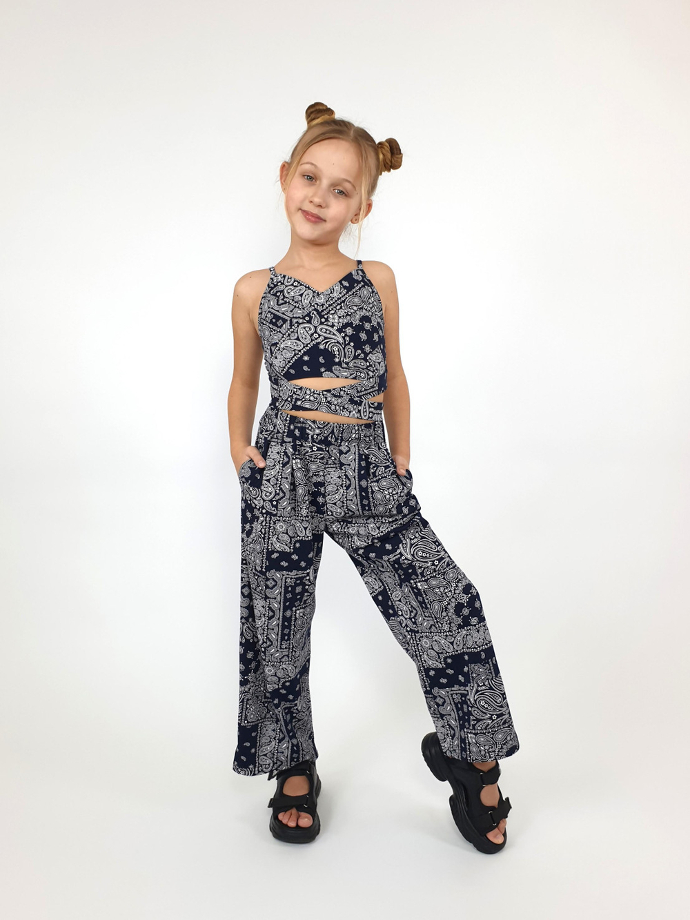 02-88-4 Комплект для девочки (топ+брюки)