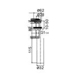 Выпуск для сифона click-clack цельномет. пробка 38мм без перелива F66 (хром)