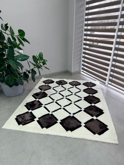 Ковер прямоугольный натуральный мех овчина, 210 х 170 см.