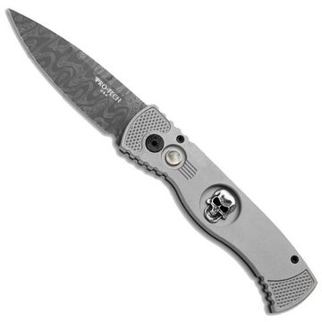 Складной нож Pro -Tech TR-2 PR/TR-2.63Skull-D c клинком из стали Damascus, рукоять алюминий