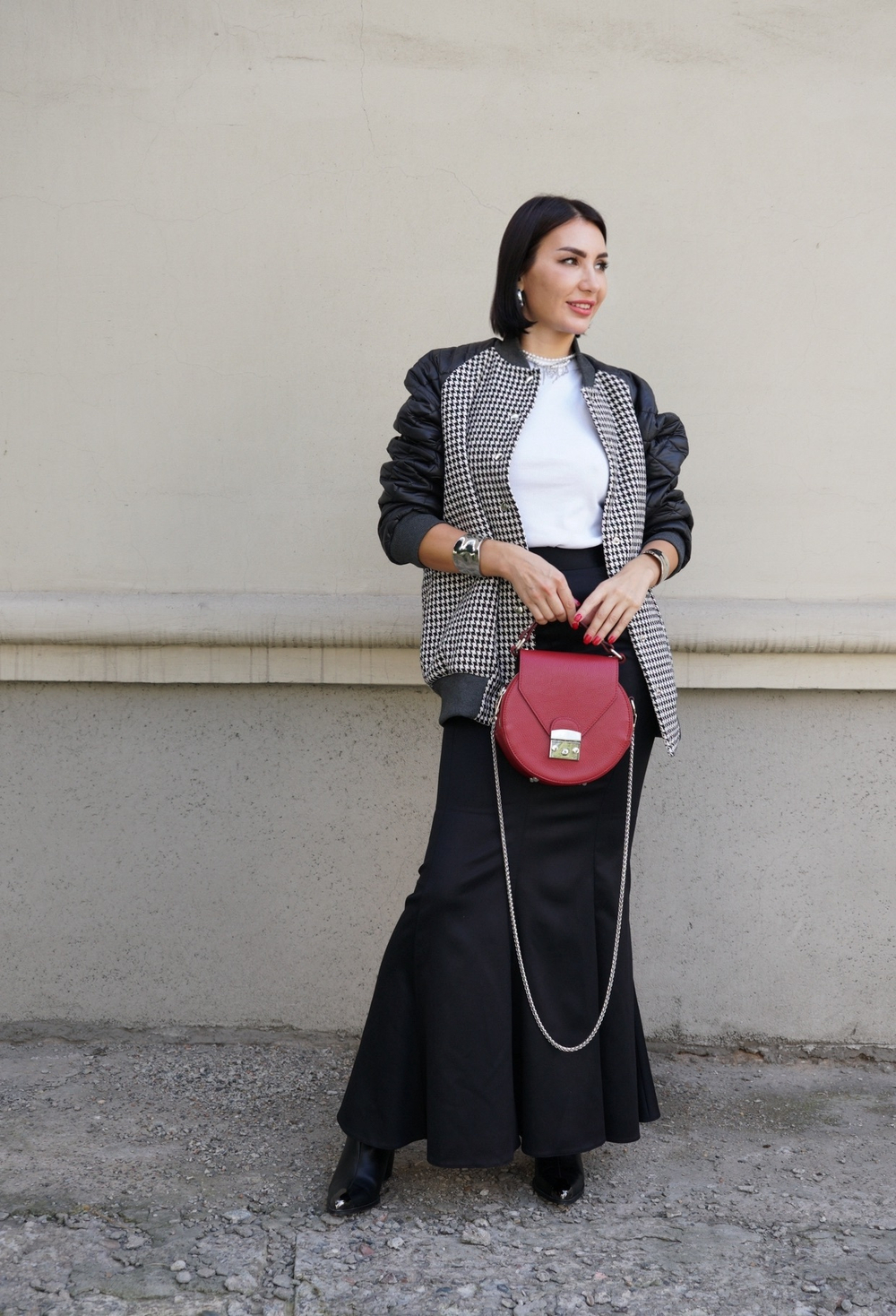 Бомбер "На стиле" в гусиной лапке