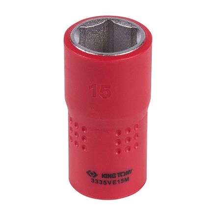 Цена на KING TONY (3335VE15M) Головка торцевая диэлектрическая шестигранная 3/8", 15 мм