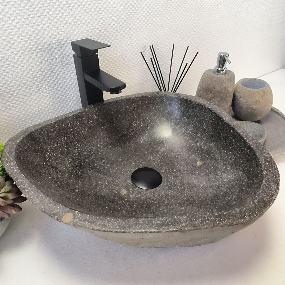 Раковина из речного камня RS-63466 (46*44*15) 0122