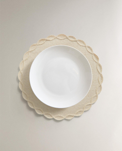 Zara Home сервировочная салфетка из джута, диаметр 38 см