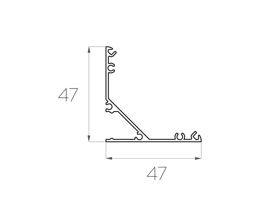 Профиль угловой алюминиевый LC-LPU-4747-2 Anod