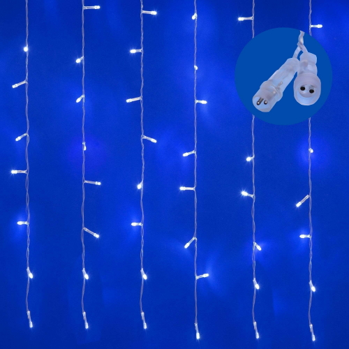 ULD-C3020-240/STK WHITE IP44 Занавес светодиодный со статическим свечением, 3х2м. Соединяемый. 240 светодиодов. Белый свет. Провод прозрачный. TM Unie