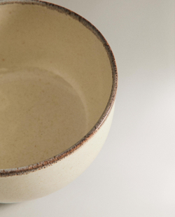 Zara Home миска из каменной керамики, цвет бежевый, 14.5 см