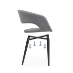 Стул на металлокаркасе Woodville Торган катания сильвер, ножки черные