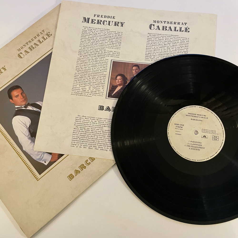 Винтажная виниловая пластинка LP Freddie Mercury, Montserrat Caballe Barcelona (Испания 1988)