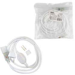 UCX-SP2-N21 WHITE 1 STICKER Провод электрический для светодиодных лент ULS-N21 NEON 220В. 8x16мм. 2 контакта. Цвет белый. TM Uniel