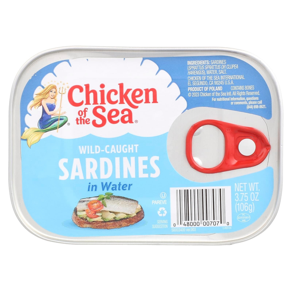 Chicken of the Sea, Дикие сардины в воде, 106 г (3,75 унции)