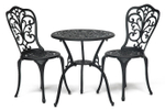 Комплект Secret De Maison Romance (стол +2 стула) алюминиевый сплав, D60/H67, 53х41х89см, черный