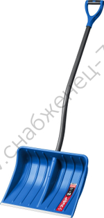 ЗУБР АРКТИКА, 550 мм, пластиковая, с алюминиевой планкой, эргономичный металлический черенок, V-ручка, снеговая лопата, Профессионал (39918)