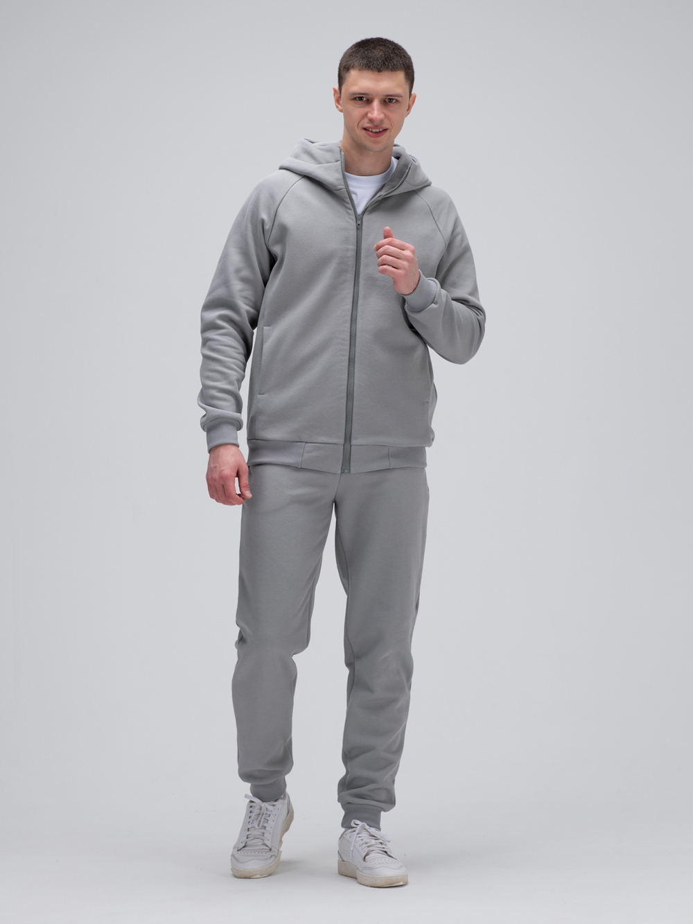 Костюм мужской спортивный на молнии (с начесом). Грей