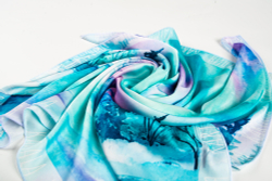 Шейный платок «Снежная нежная Карелия», 70×70 см