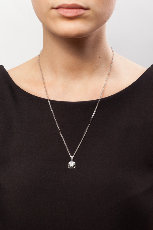 "Вейча" подвеска в серебряном покрытии из коллекции "Орхидея" от Jenavi с замком карабин