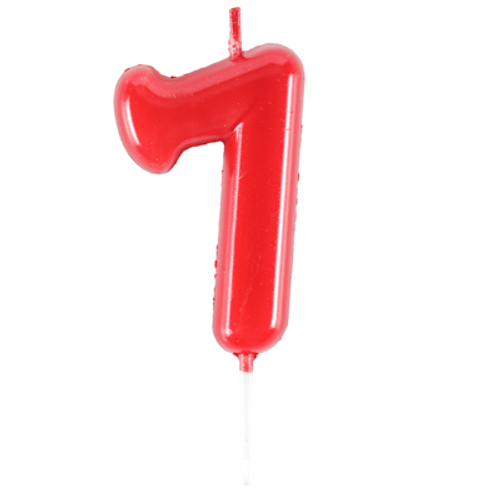Свеча -цифра "7" Красная 4,5см