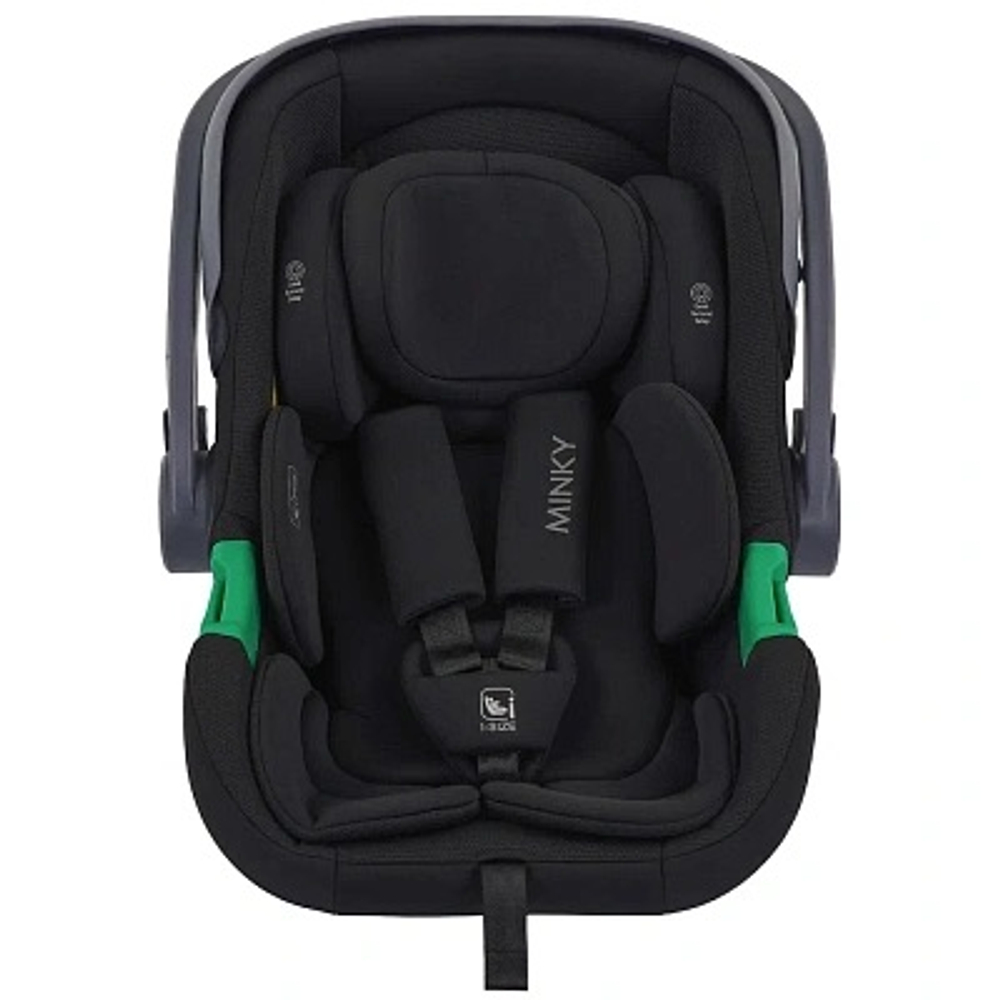 Автолюлька Indigo Minky I-Size с базой 0+ (40-87см) черный