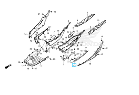 64432-K0B-T00ZC. COVER, L. FR. FLOOR SIDE *NH436M*. Honda Forza300-350 MF13