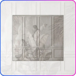 Фотообои Тропические листья на бетоне 300х270 см Luxury Walls AM39103