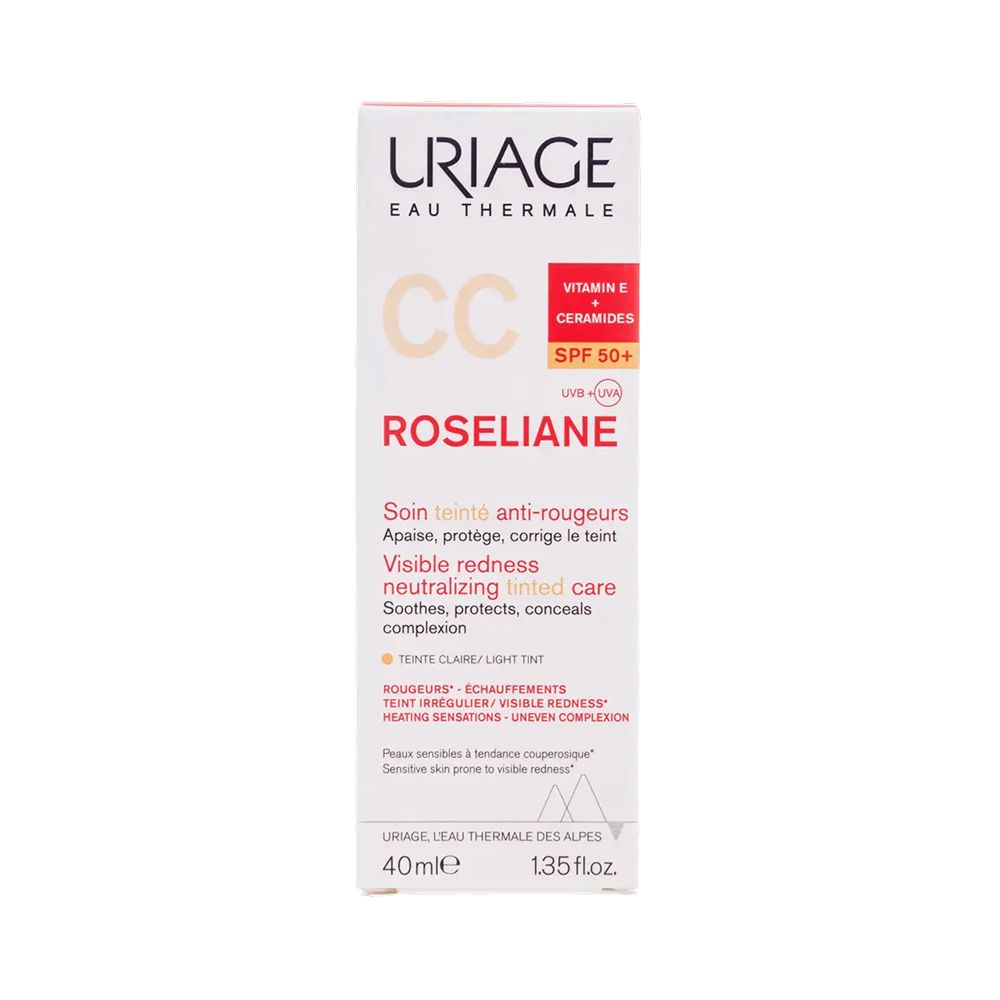 Uriage Roseliane Visible Redness Neutralizing Tinted Care СС Крем против покраснений с тональным эффектом SPF 50+, 40 мл