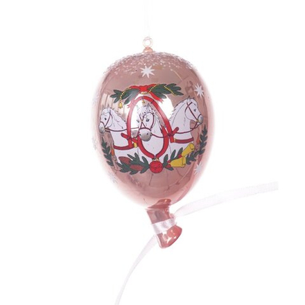 GAEM Украшение новогоднее "Воздушный шарик с лошадками", L7 W7 H11 см