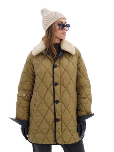 Удлиненная двусторонняя куртка с меховым воротником