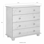 Комод Мелоди для вещей деревянный 4 ящика, белый