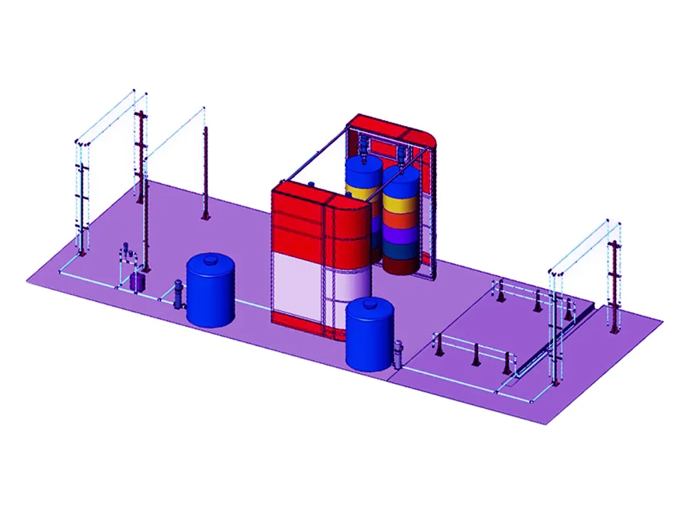 Портальная мойка для грузовых автомобилей автоматическая
