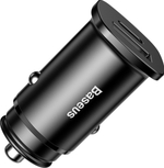 Автомобильное зарядное устройство USB-C+USB 30W 5A Baseus Square metal Black (CCALL-AS01)