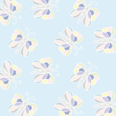 Пастельные бабочки на голубом фоне