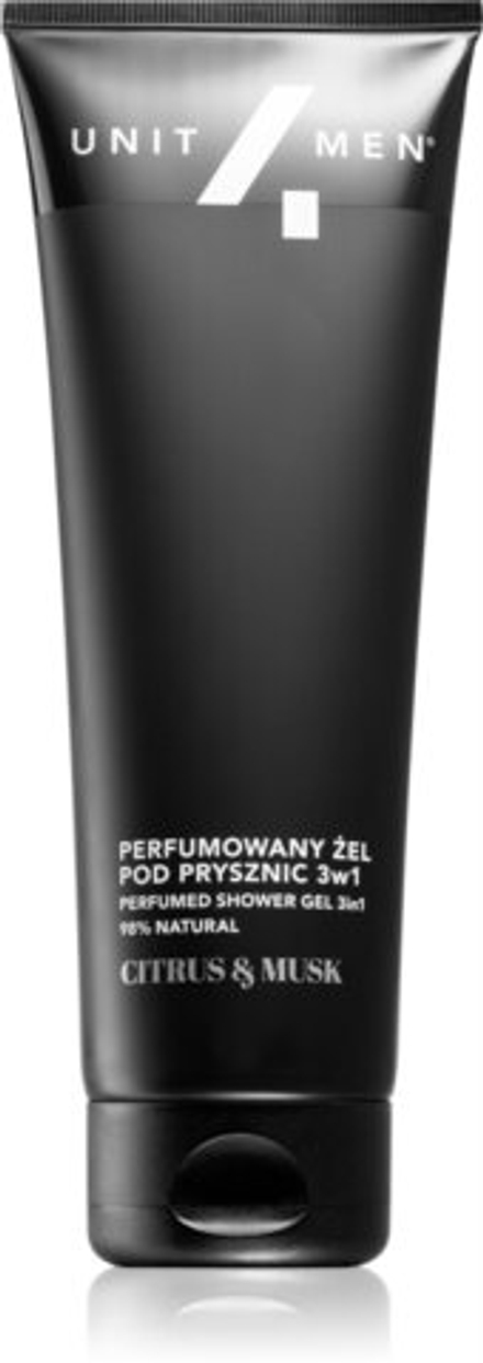 Unit4Men Perfumed shower gel - Шампунь, кондиционер и парфюмированный гель для душа 3 в 1 /  Citrus and Musk 200  ml  / GTIN 5907812299040
