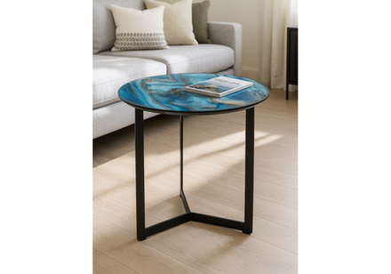 Журнальный стол Woodville Роб D-450 лазурит, черный