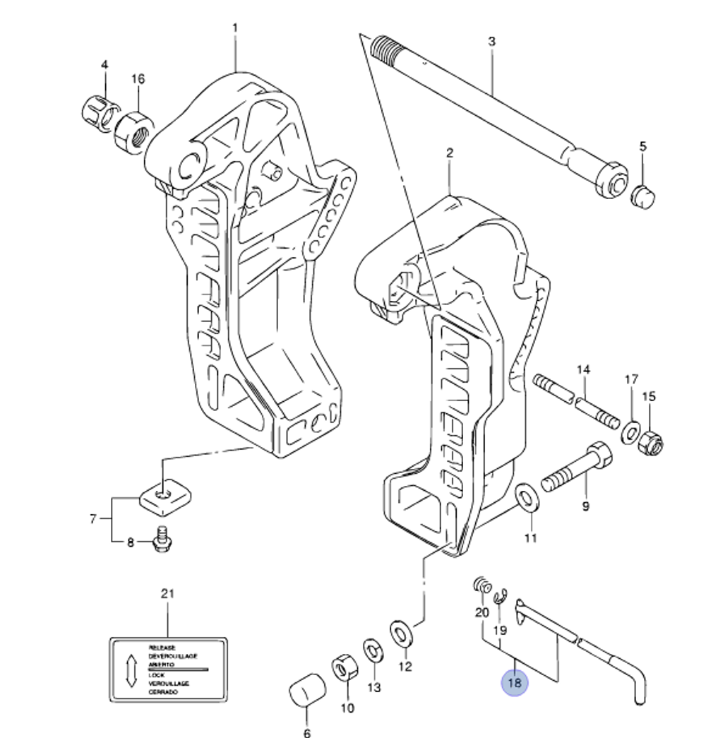 Фиксатор угла наклона Suzuki DF40/DF50