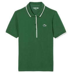 Женское поло Lacoste Regular Fit Tennis Heat Regulating - green/white