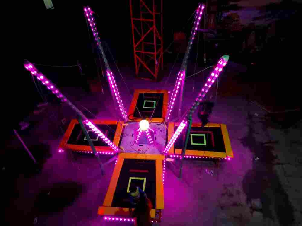 Банджи-батут «Скай-джамп», 4-местный, 6×6×4,5 м