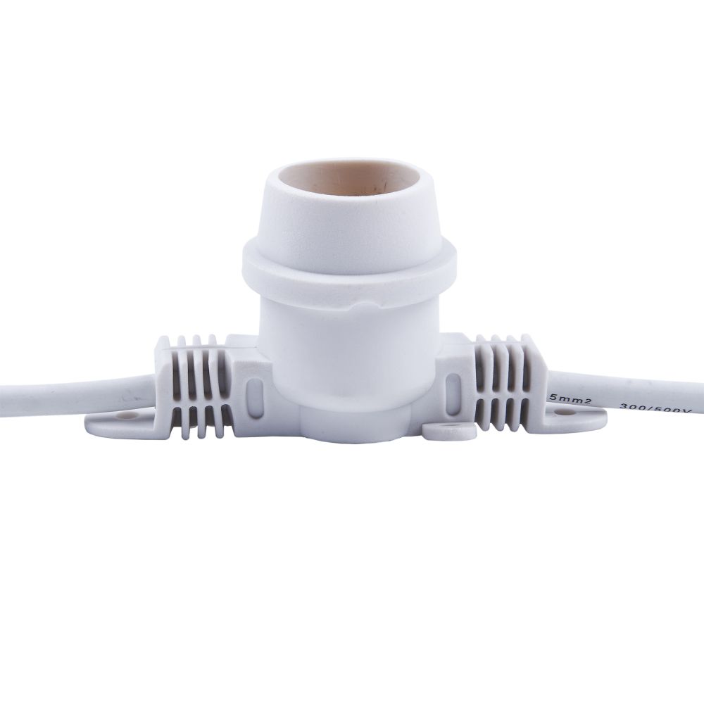 UDL-K110 40-E27-10M IP65 WHITE BELT-LIGHT Гирлянда Белт-лайт. 10м + 1.5м сетевой шнур. 40 патронов E27. шаг 25см. Белая. TM Uniel