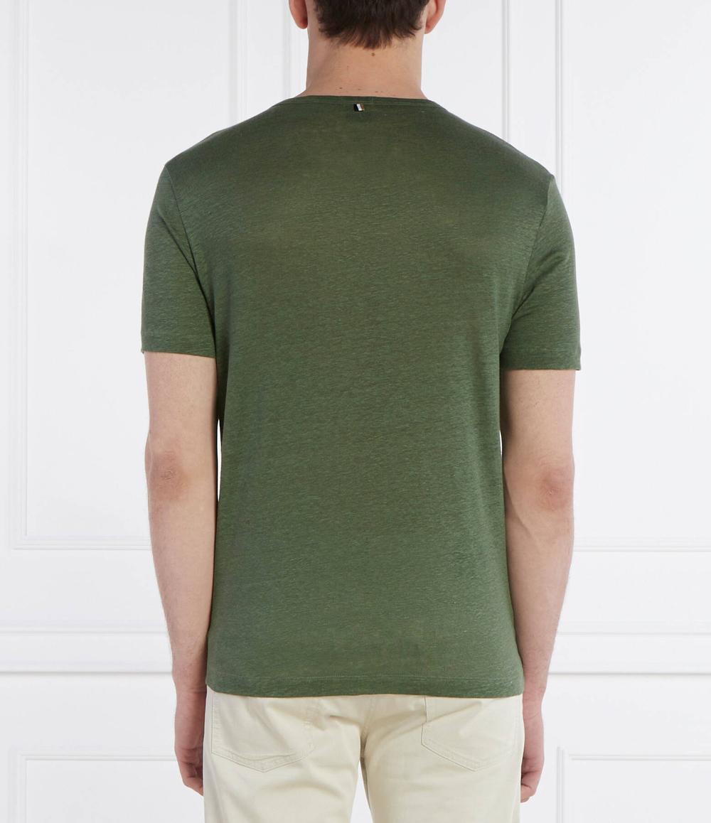 Льняная футболка Tiburt 456 BOSS BLACK - зеленый(50511612)