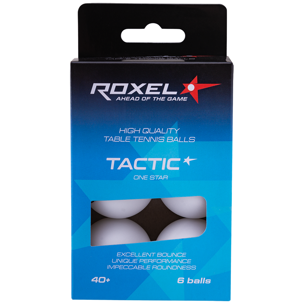 Мяч для настольного тенниса Roxel 1* Tactic, белый, 6 шт