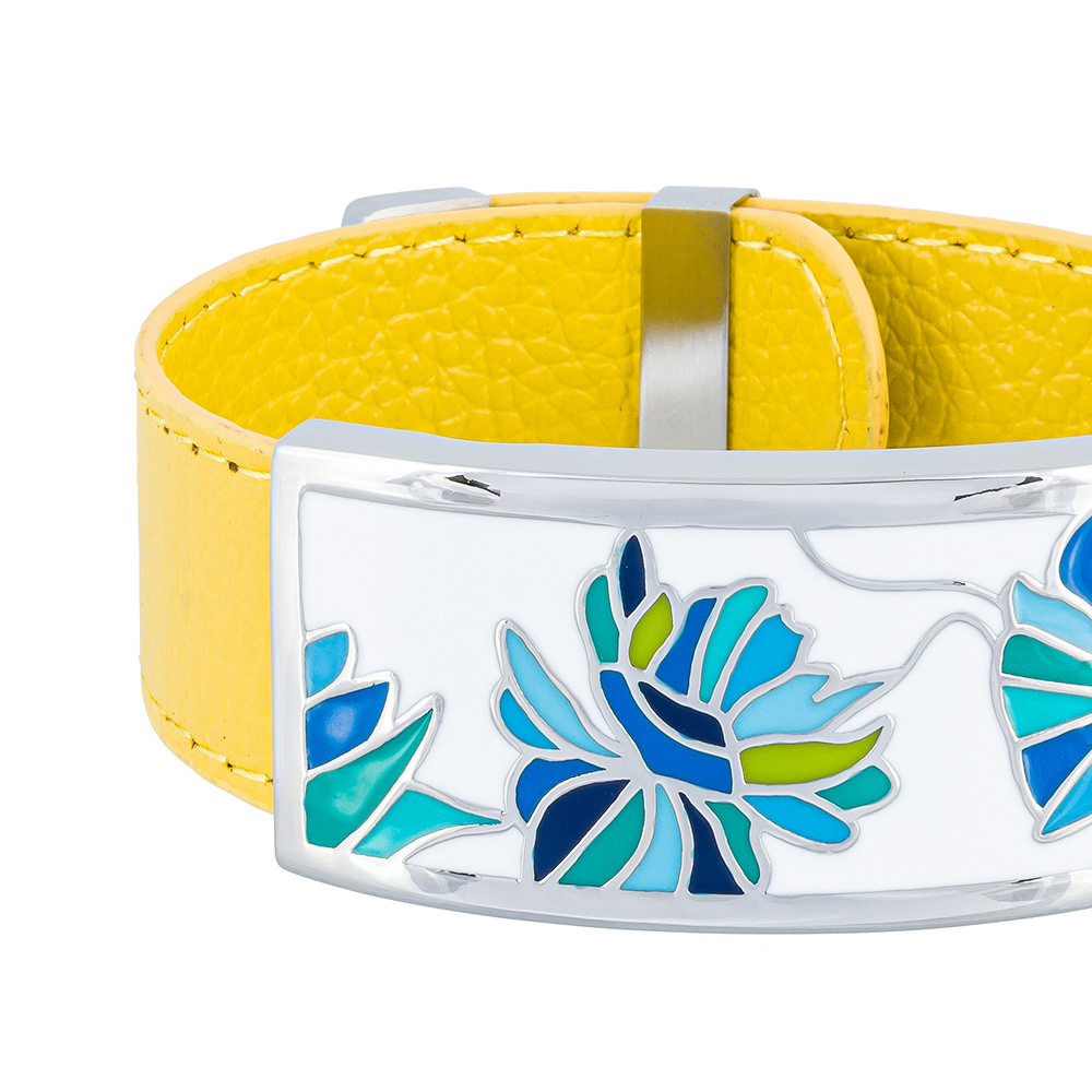 Браслет Fiore Luna на желтом кожаном ремешке CB13599-2A