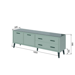 Тумба ТВ Виго 1,6, Мятный