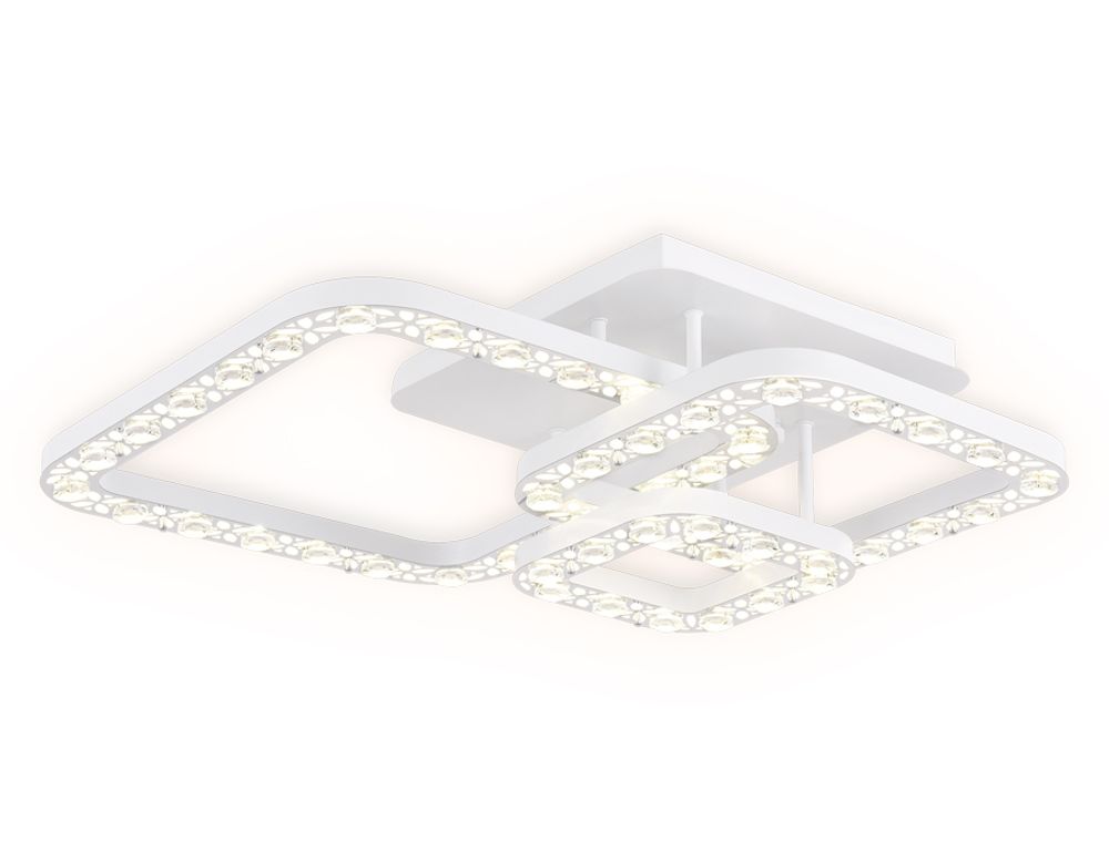 Потолочный светодиодный светильник с пультом FA162 WH/CH белый/хром 100W 540*540*130 (ПДУ РАДИО 2.4)