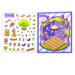 Наклейки для творчества - антистресс книжка, 130*150 мм, "Funny Animals", MINI, 3D стикеры, 6 комнат, 12 листов с наклейками, 10 шт/уп, пакет с европ.