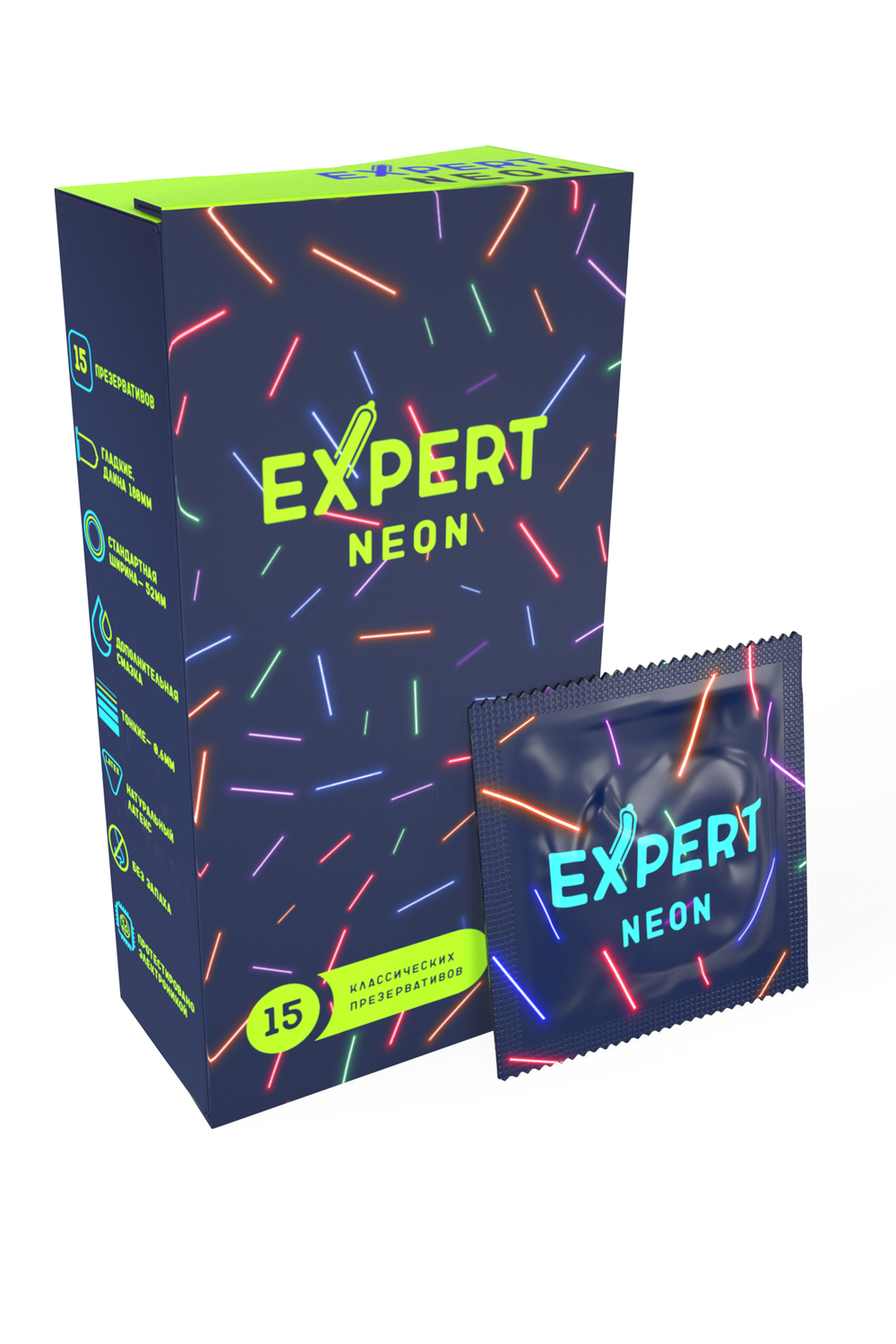 Презервативы Expert Neon светящиеся в темноте №15